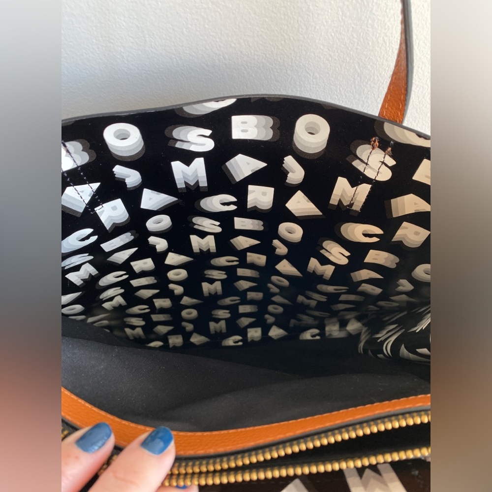Marc Jacobs Colorblock Leather Tote in Black, Cream & Tan - Picture 6 of 10